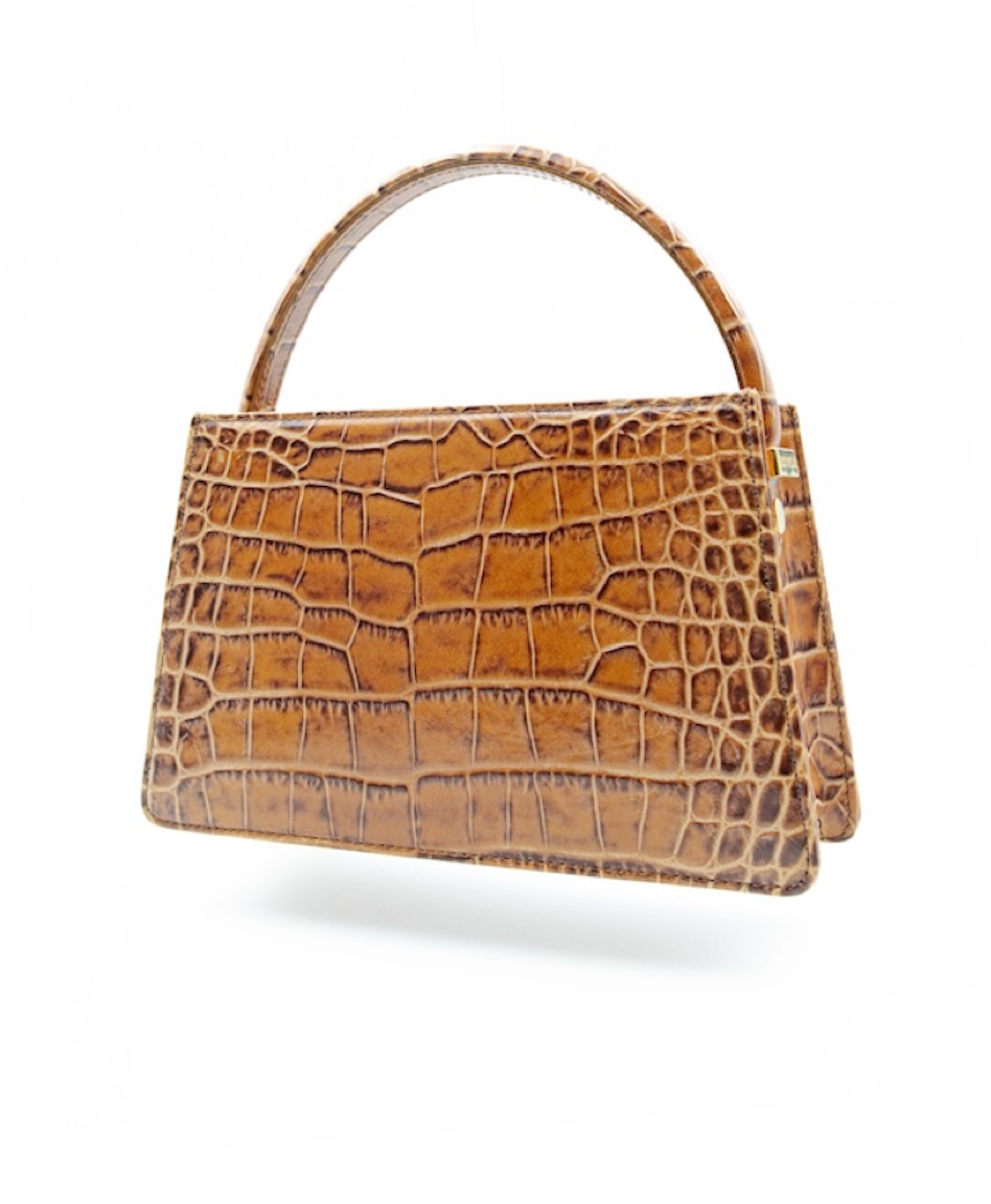 Lulu Mini in Brown Crocodile Leather