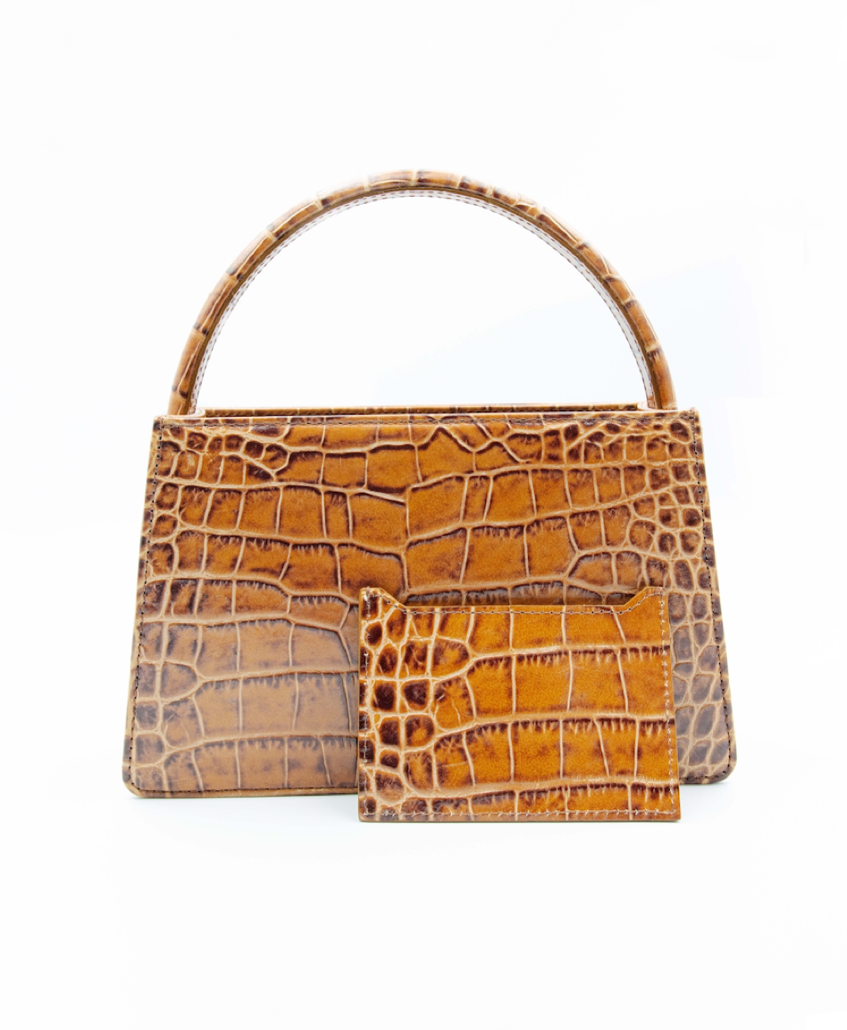 Lulu Mini in Brown Crocodile Leather